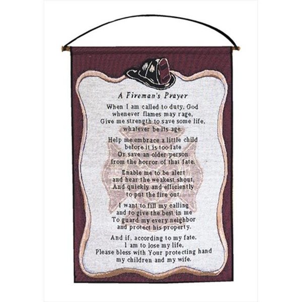 Manual Woodworkers & Weavers Manual Woodworkers and Weavers HWAFP A Firemans Prayer Tapestry Wall Hanging Vertical 17 X 25 in. HWAFP
